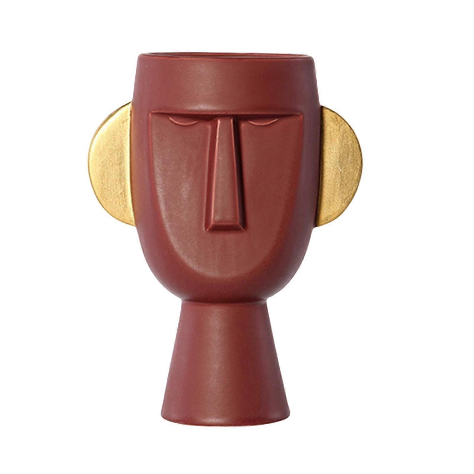 Ceramic Face Vase, Face Vases for Flowers, Modern Abstract Art Face Vase