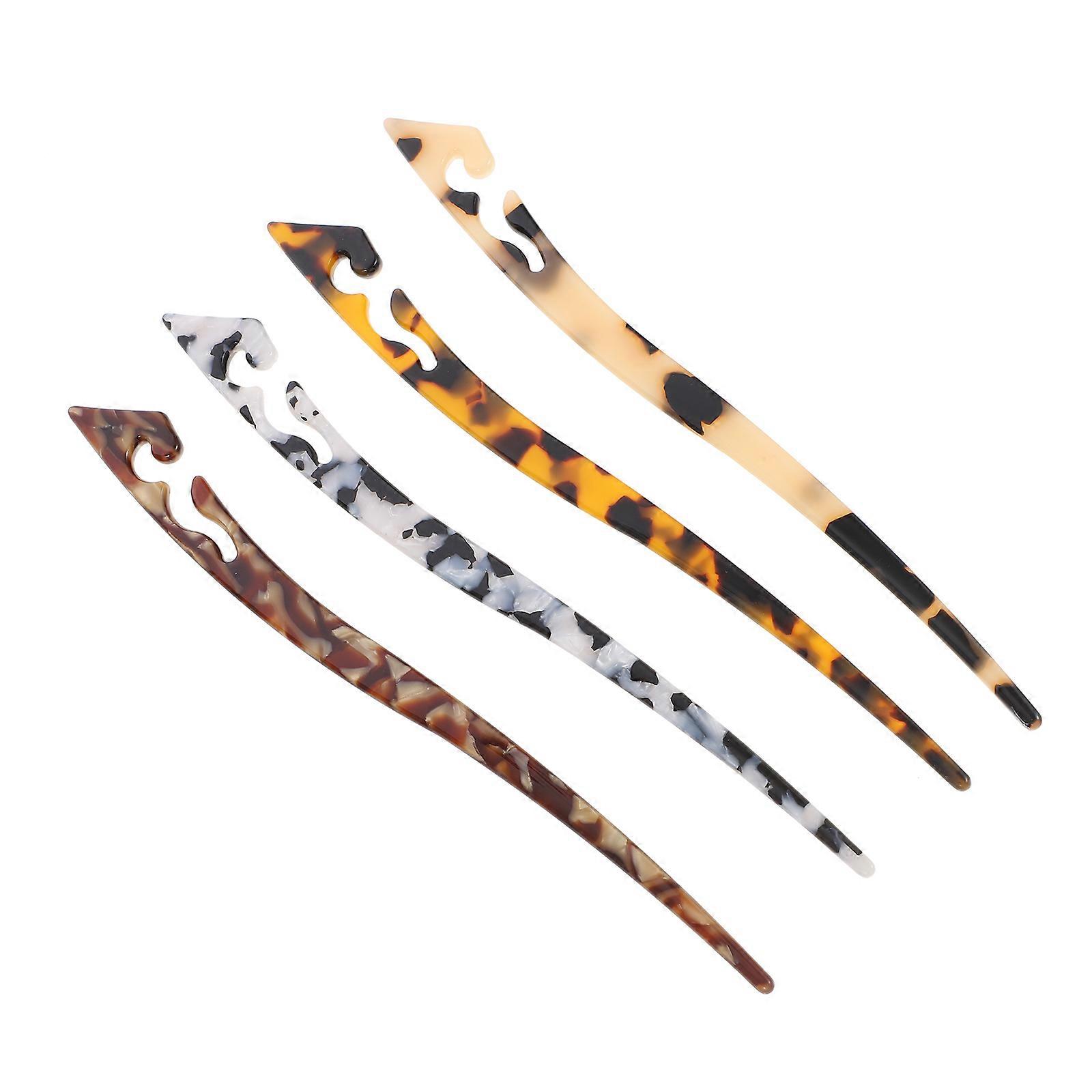a polished and professional product description based on your input:
**4pcs Retro Acetate Hair Sticks – Elegant Hair Bun Holders | Classic