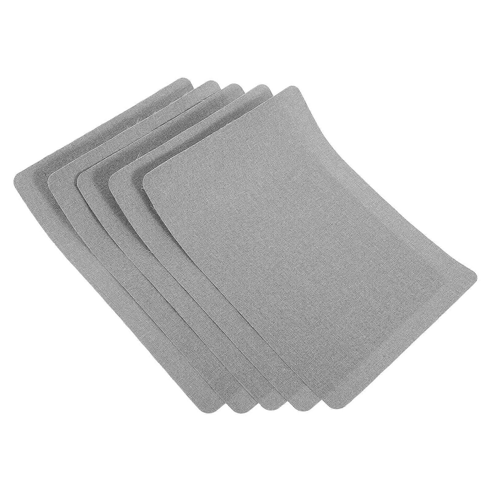 Linen Fabric Patches Self-Adhesive Waterproof Repair For Sofas Clothes Tents Furniture Bags Car Seats Grey Durable 5Set