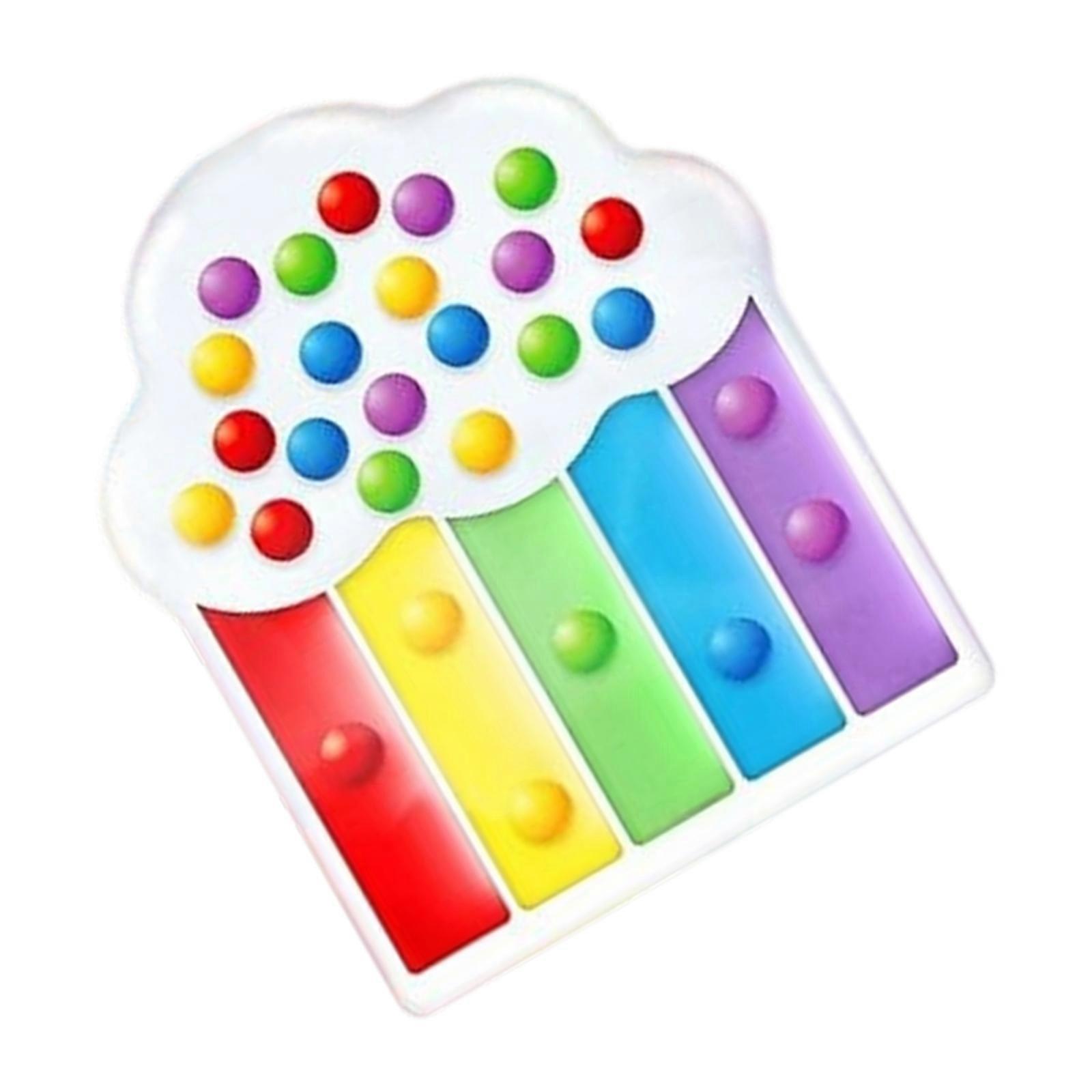 Rainbow Cloud Color Sorting Sensory Squeezable Toy For Kids Emotional Learning Educational Matching Activity Game Multicolor