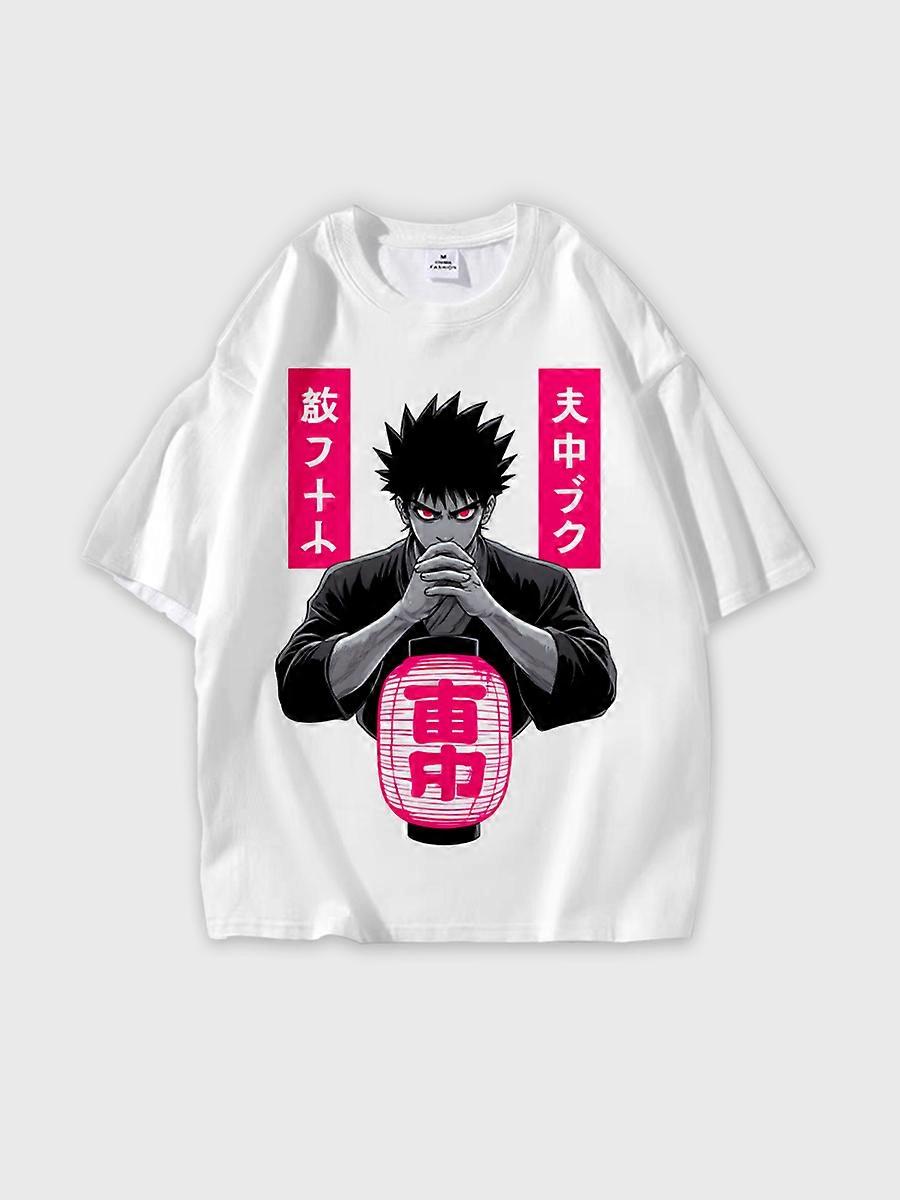 T-shirt round neck book Characters Pattern loose short sleeve B1669