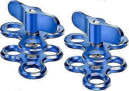 Aluminum Triple Holes Joint Clamp for Diving Underwater Light Arm Tray System, 360 Clip for Action Camera Flashlight Arm System (2PCS)