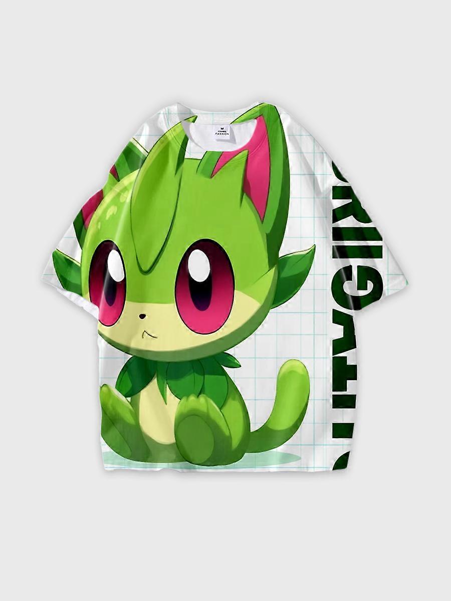 T-shirt round neck Cartoon Pattern loose short sleeve E2662