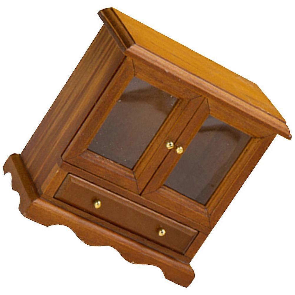 Dollhouse Bookshelf Miniature Realistic Model For Miniature Enthusiasts Light Brown Display Prop 1Set