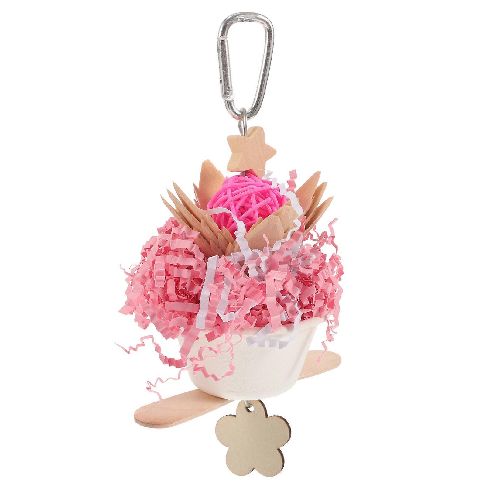 Pink Parrot Toy for Children Made of Synthetic Material with Vibrant Color and Interactive Design