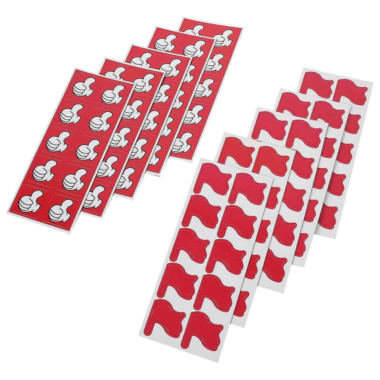 Kids Reward Stickers with Thumb Pattern Flags in Red Magnetic Material for Decor and School Supplies