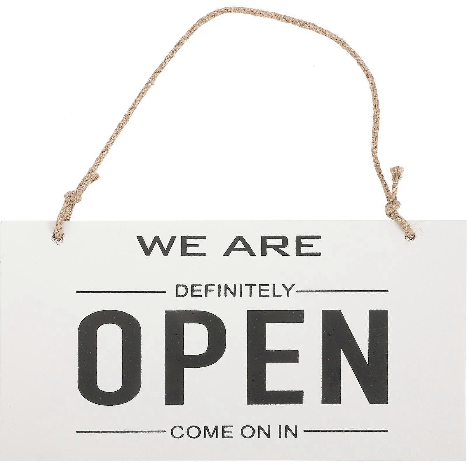 Double Sided Wooden Open Closed Sign with Rope – Modern Door Decoration for Shops, Bars & Restaurants – Easy to Hang & Flip Storefront Indicator