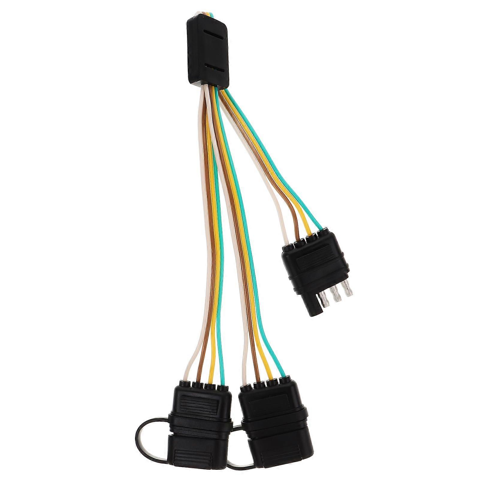 Trailer plug cable, durable wiring harness for trailer lights with adapter for stable power supply, versatile for various vehicles.