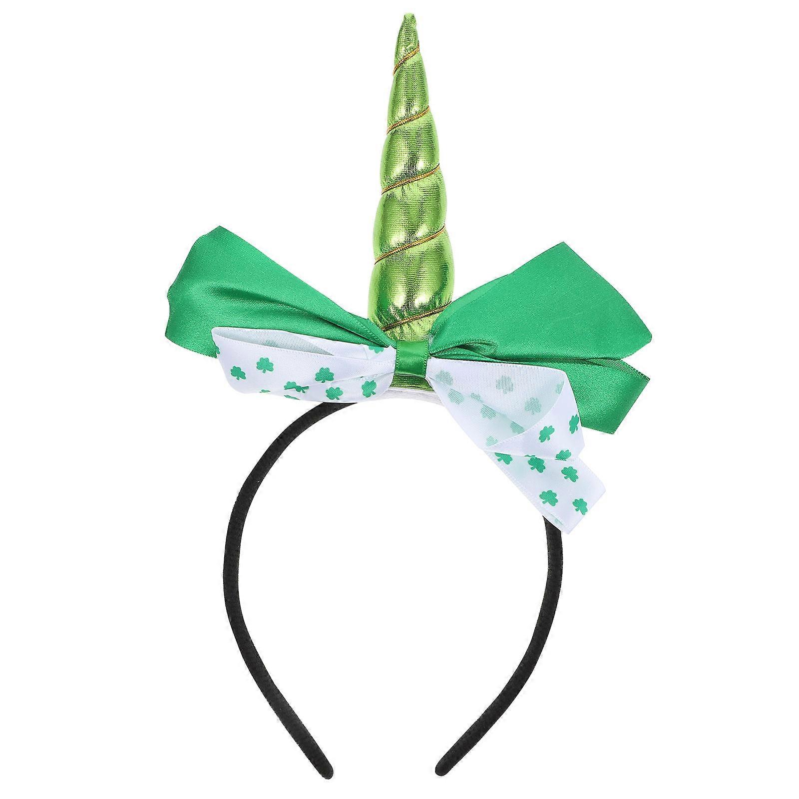 Unicorn Clover Bow Hair Hoop Festival Headband for St. Patrick's Day Party – Durable, Non Fading, Charming Design for Women's Celebration Accessory