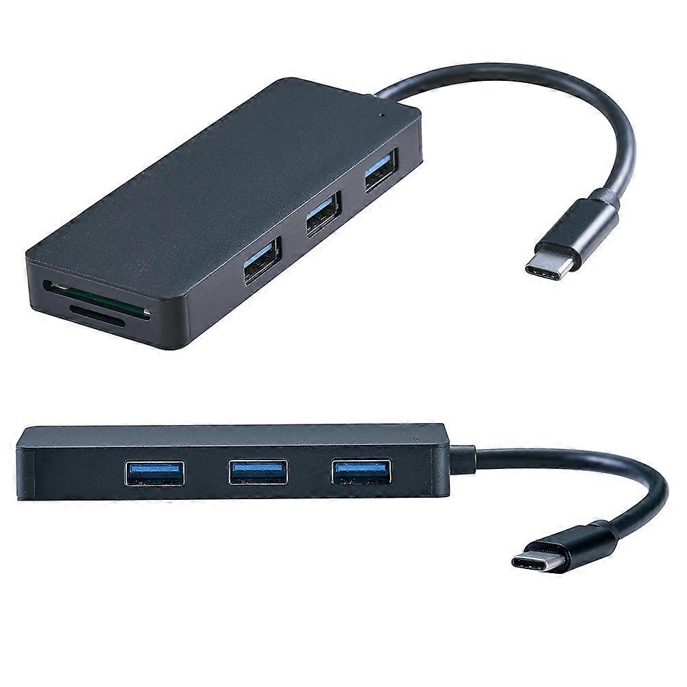 Single USB 3.0 Hub with 3 USB TypeC 3.0 Ports Micro Interface Compatible with Windows (Black)