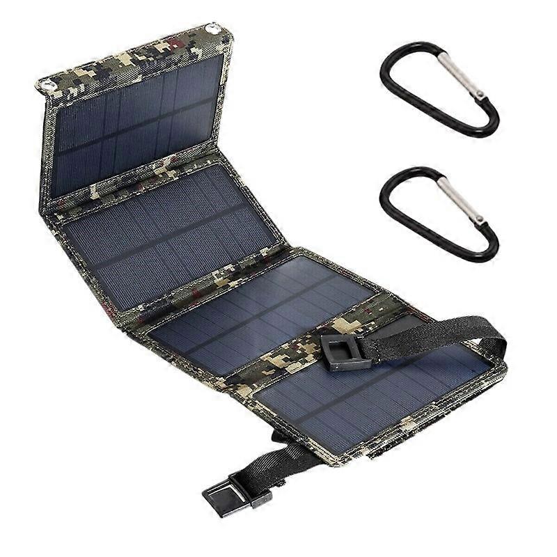 20W Vikbar Solpanel Bärbar Kraftverk Generator USB-laddare - Kamouflage