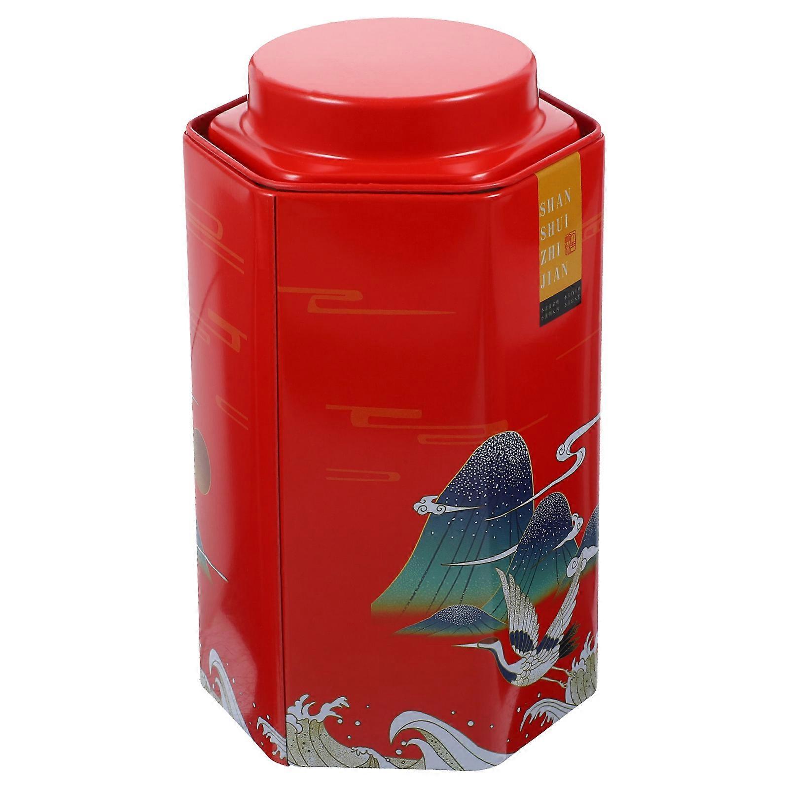 Decorative Tea Storage Jar Tinplate Tea Container Ideal For Dining Table Decoration 1Set
