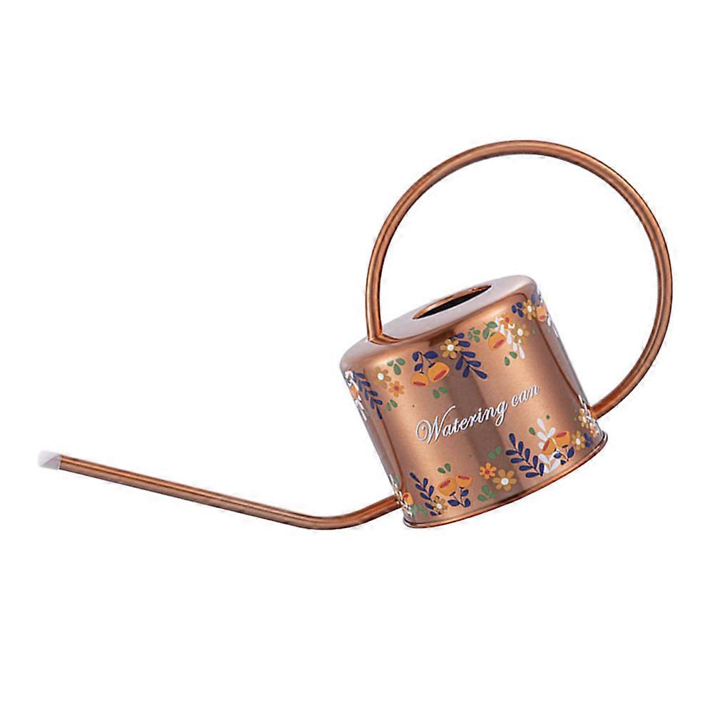 Durable Brown Long Spout Watering Can Vintage Stainless Steel Ideal For Amateur Gardeners 1Pack