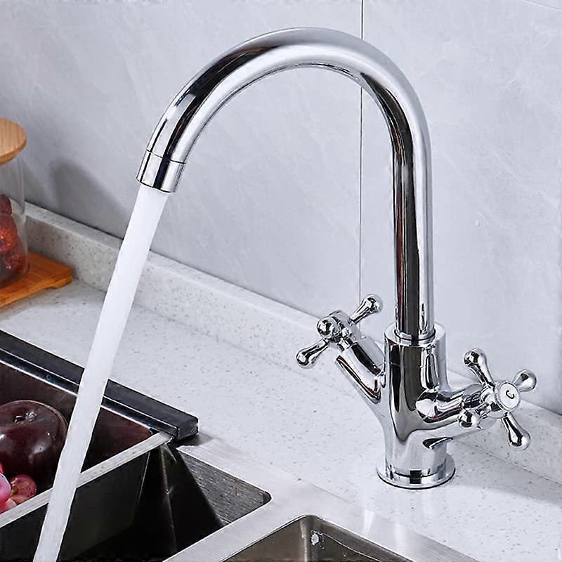 Kitchen faucet for bar, farmhouse, commercial use, doublehandle, swivel spout, brass faucet