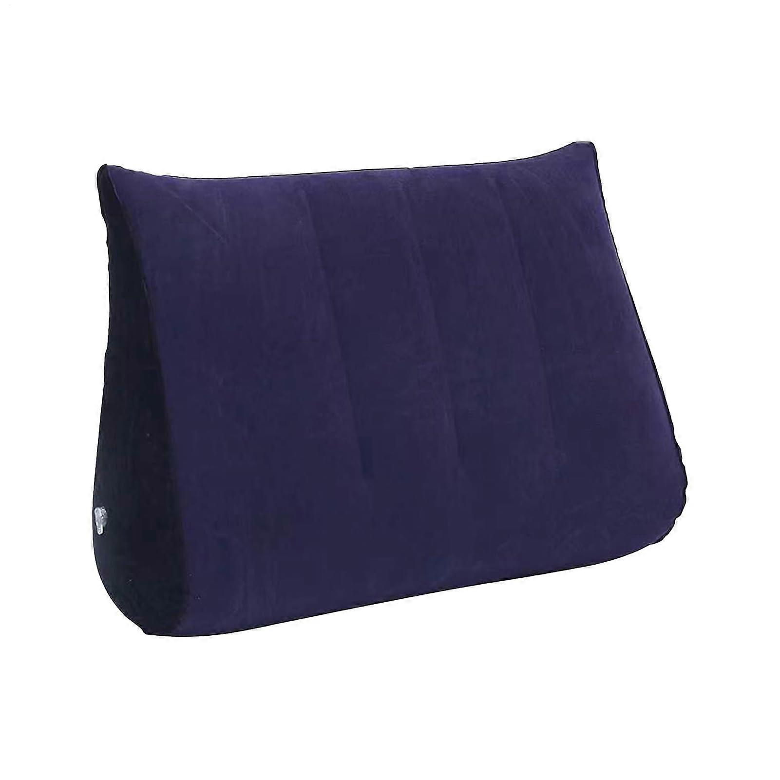 Inflatable Wedge Pillow for Sitting, Reading, and Pregnancy Relief - Ergonomic Soft Support, 46 x 30 cm, Grey/Black/Dark Blue