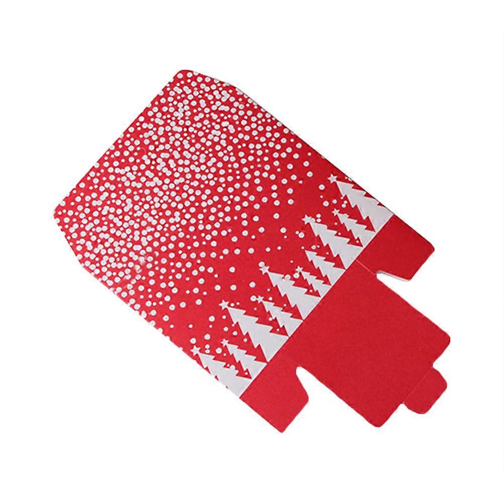 Christmas Tree Shape Candy Packaging Gift Boxes With Large Storage Capacity For Christmas Occasion In Red Color - 10Set