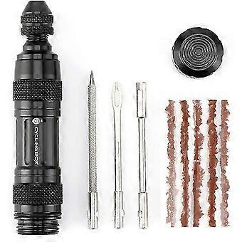 Tubeless Bike Tire Repair Kit for MTB and Road Bicycle Tires, Fix a Puncture or Flat Fast Tackle Set Plugger Tool and Plugs, with 5 Rubber Strips and