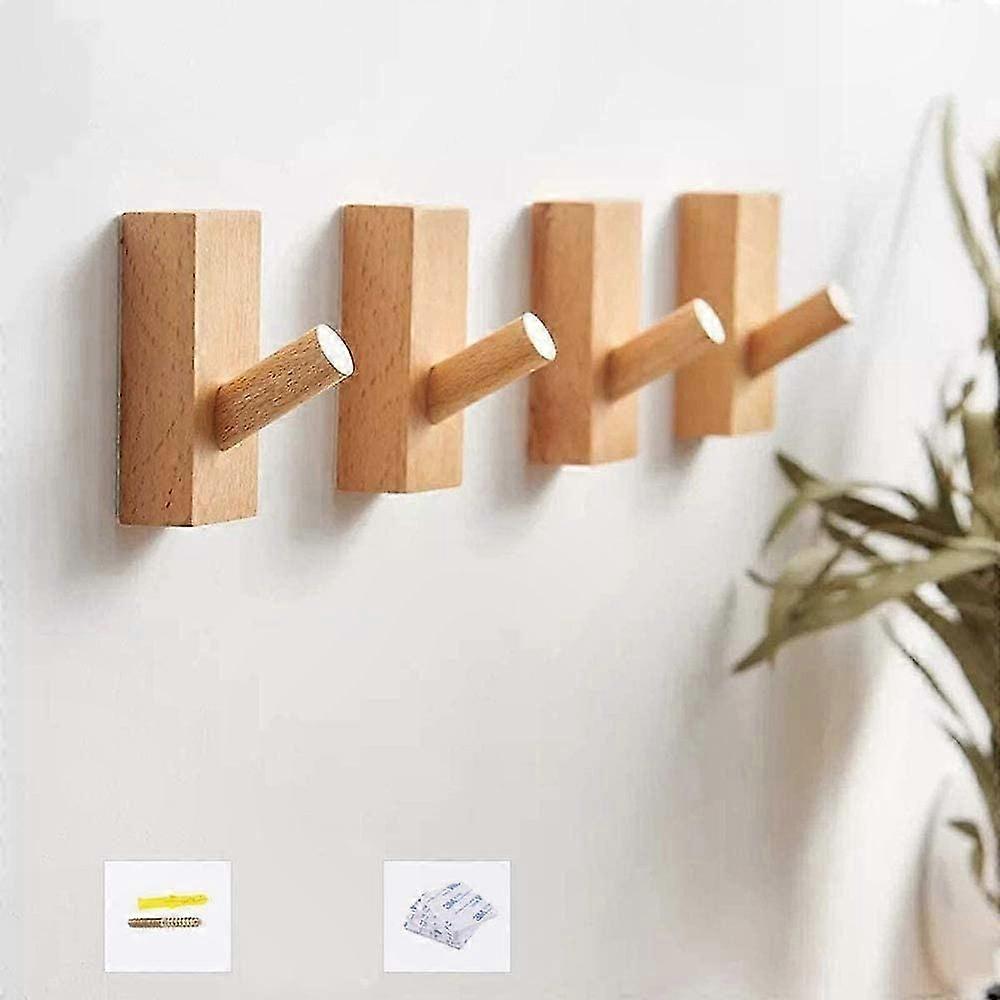 Wall-Mounted Wooden Hooks for Hats and Accessories, Decorative Rack Organizer Hanger