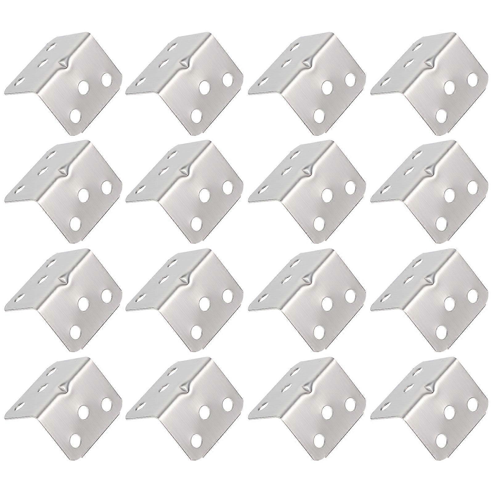 Support d’étagère robuste 50pcs en acier inoxydable en forme de L support d’angle droit pour meubles de 0,8 mm d’épaisseur