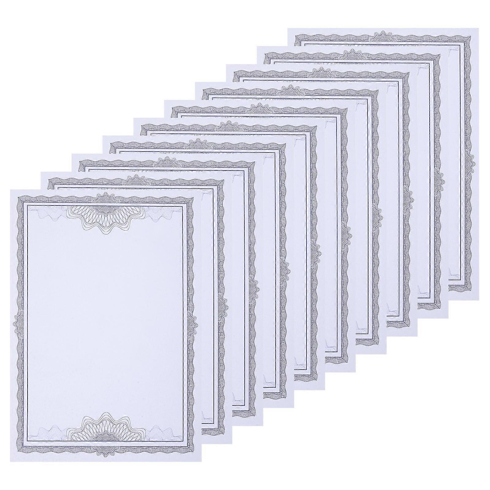 Blue Certificate Paper for Achievement Awards and Decor with Floral Borders 50 Sheets