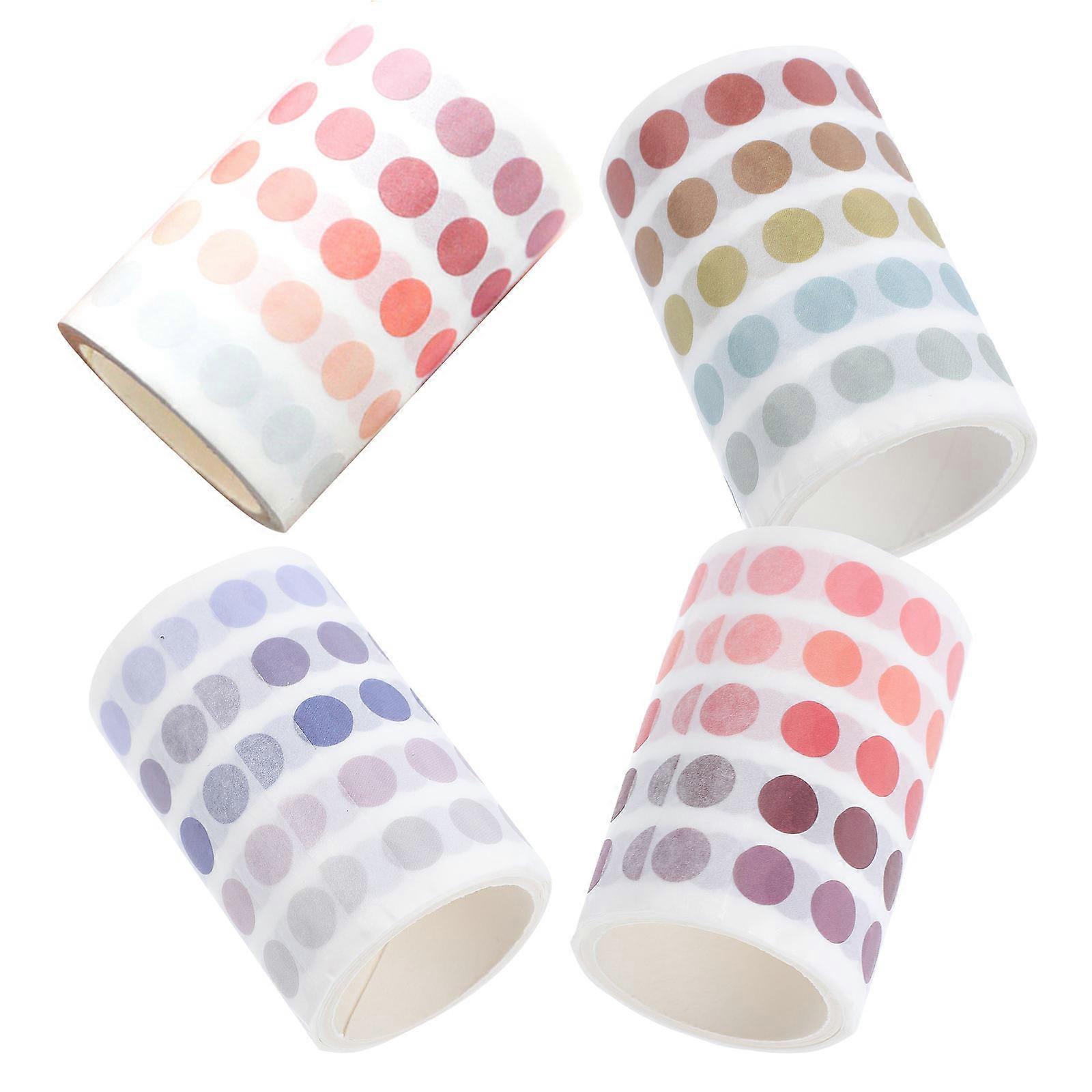 4pcs Assorted Color Scrapbook Stickers with Self-Adhesive Design for Decor in Dot Style