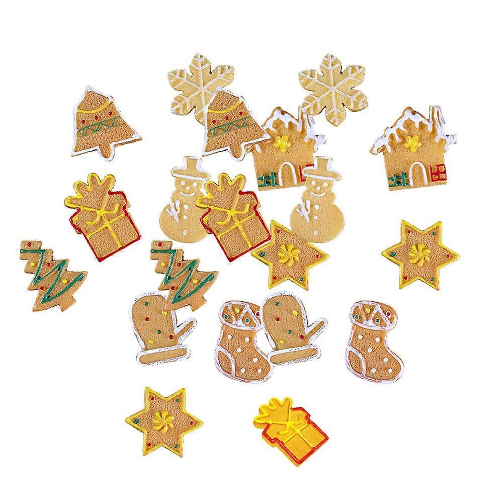 Phone Case Making Kit Diy Phone Case Accessory Christmas Biscuit Shaped Decor Mixed Style 2.5X2.5CM 24Pcs