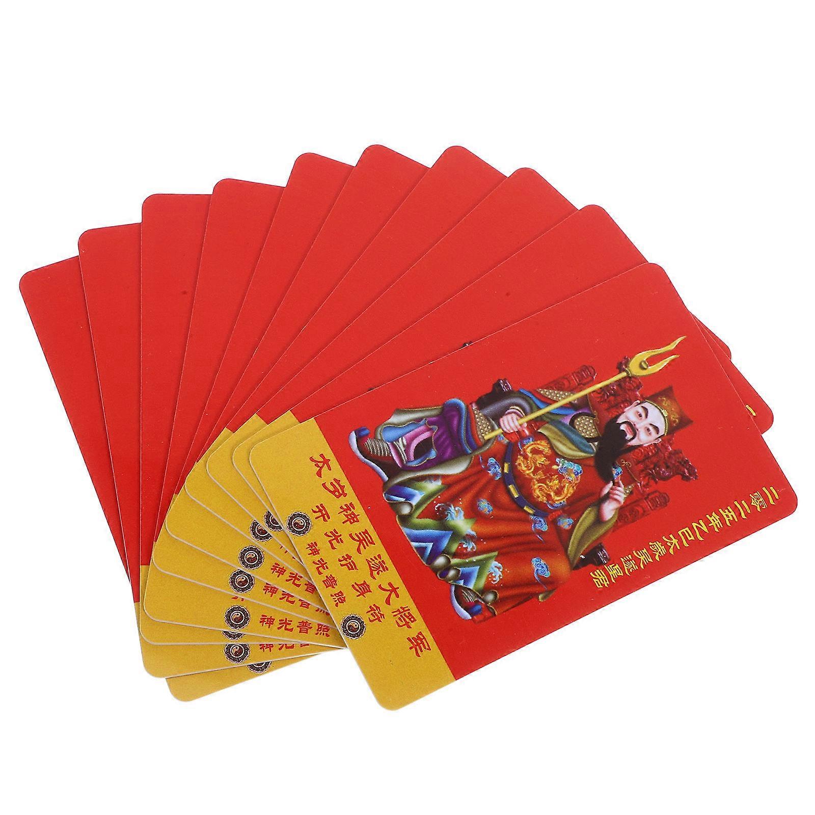 10pcs Snake Year Tai Sui Amulet Cards – Portable PVC Feng Shui Decor for Home – Traditional Chinese Craft for Wealth & Peace