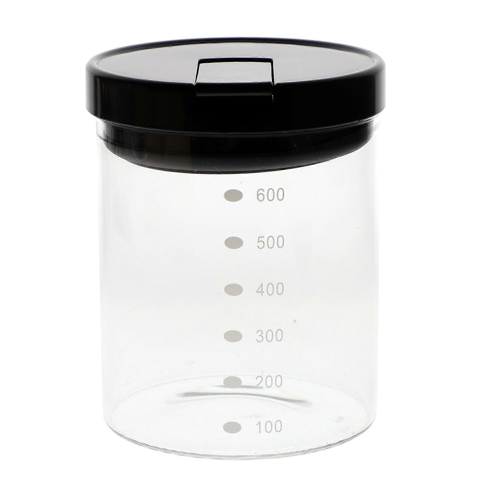 Black Glass Food Storage Jar with Lid Multifunctional Candy and Tea Holder for Home 20oz