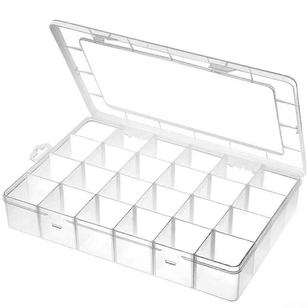 Craft organizer with 24 removable grids, for jewelry, nuts, screws, and more.