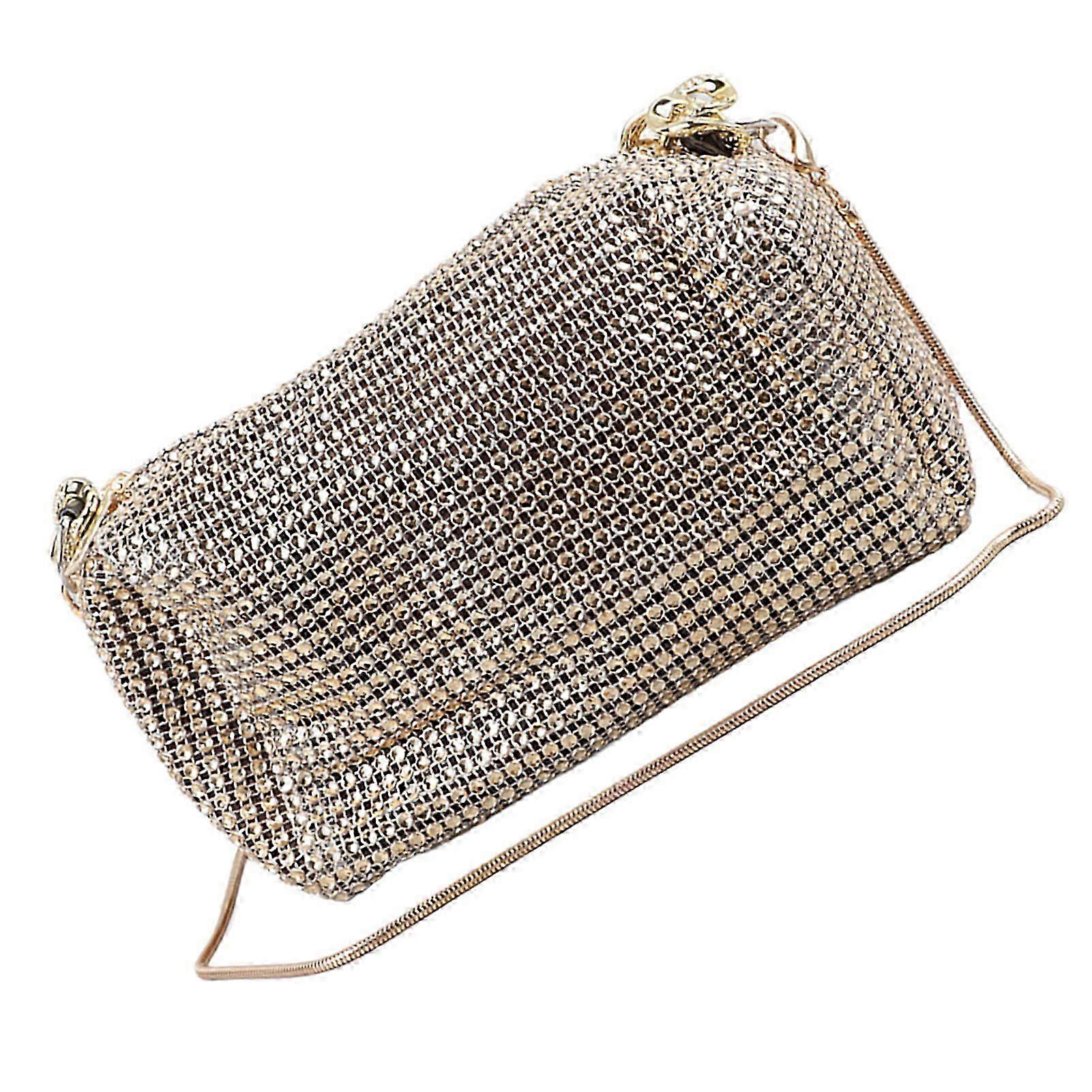 Chain Shiny Shoulder Bag with Adjustable Strap