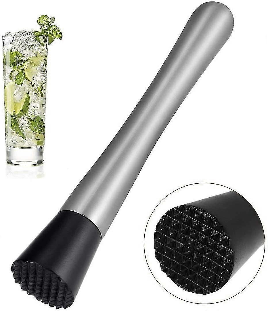 2-Pack Cocktail Muddlers - Stainless Steel Bar Tools (Silver)