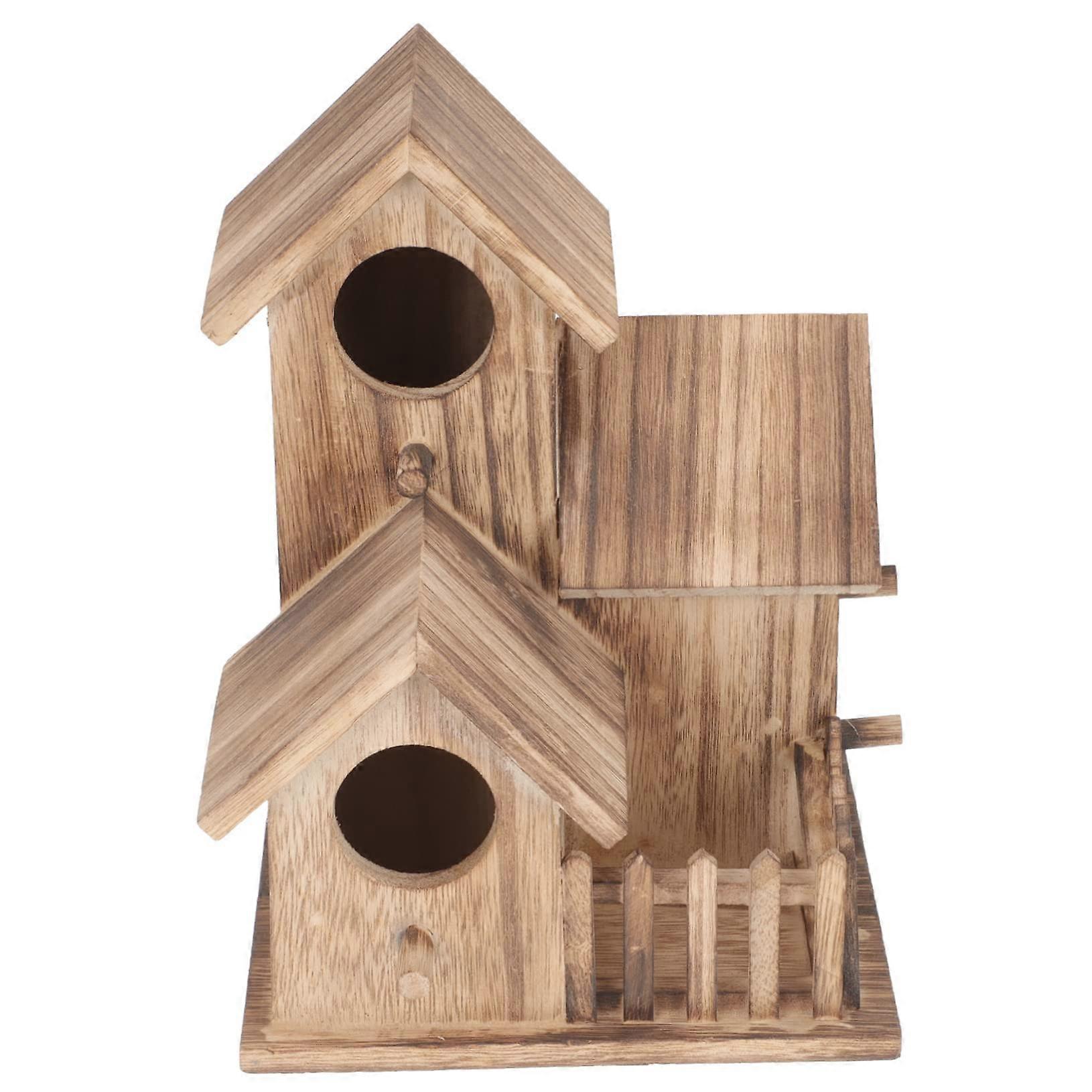 Weatherproof Wooden Birdhouse for Parrots – Outdoor Nesting Box with Creative Design, Durable for Breeding Care and Playground