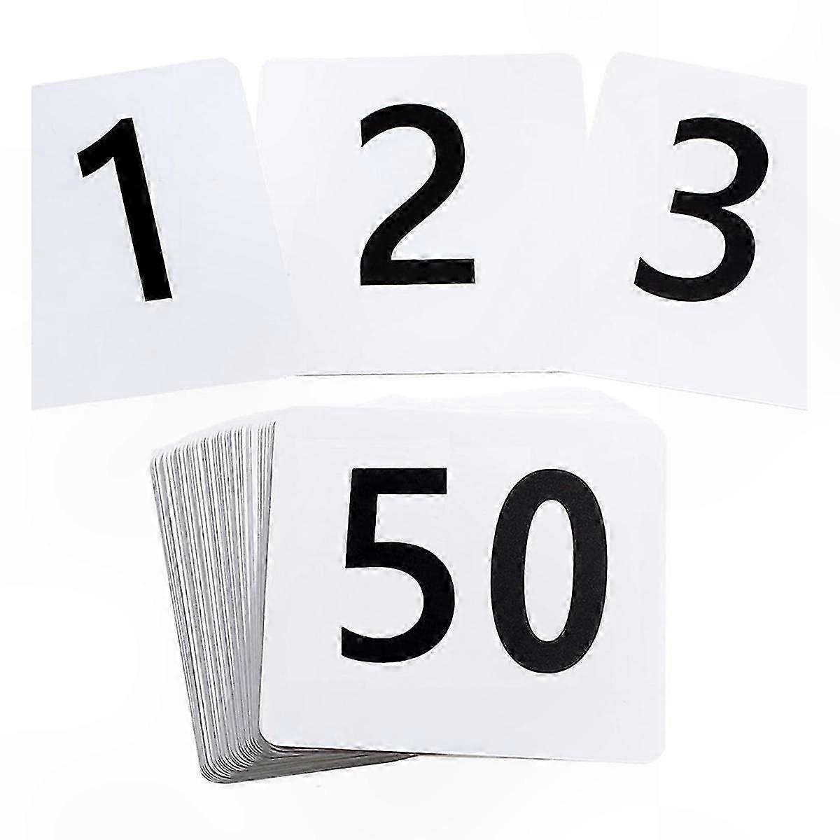 50 Count Table Number Cards, 3.7x4 Inches, Double-Sided Design for Event Decor, Suitable for Weddings and Dining Spaces