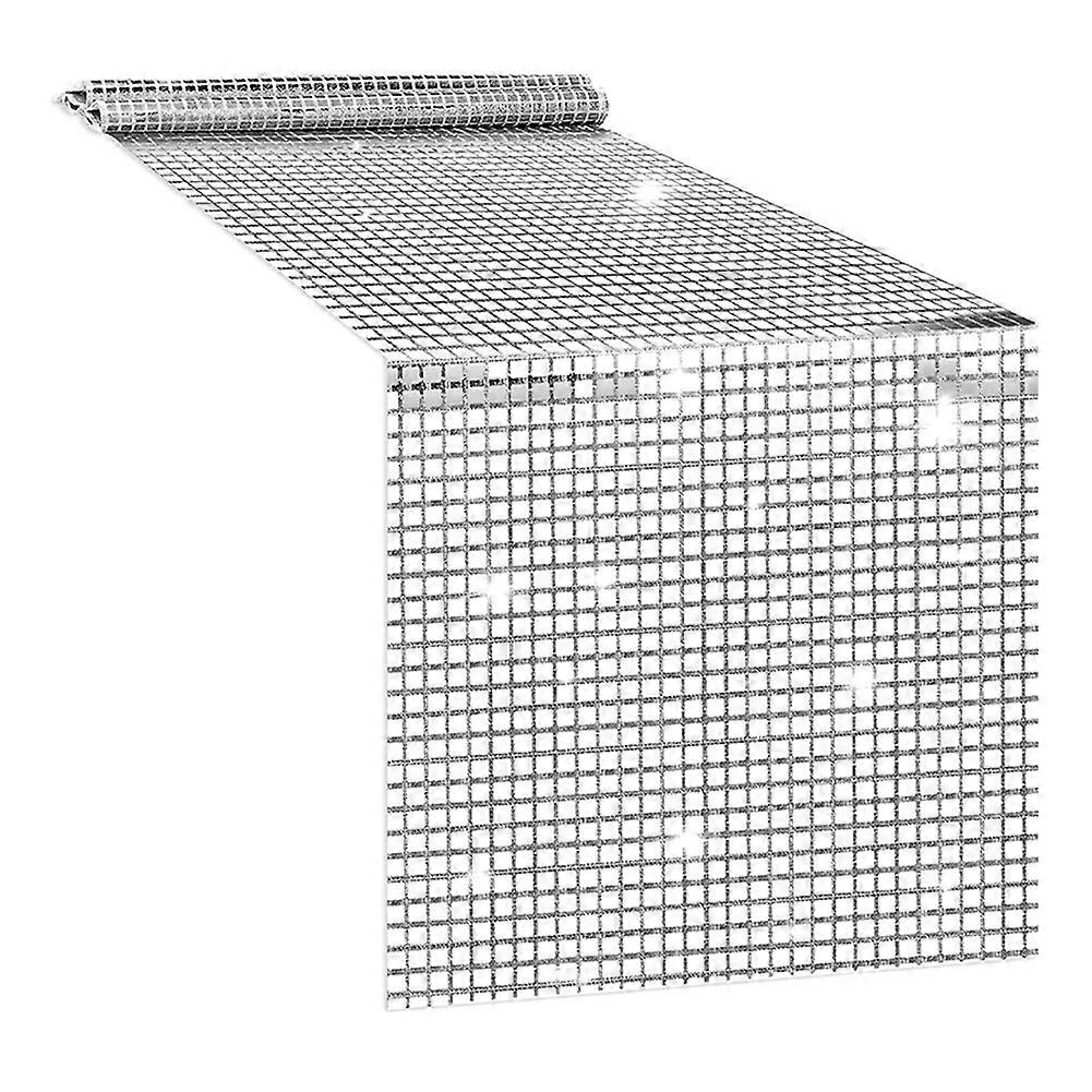 Disco Table Runner Silver Table Runner Glitter Sequin Runner for 70s 80s Disco Theme Table Decor 12x71inch