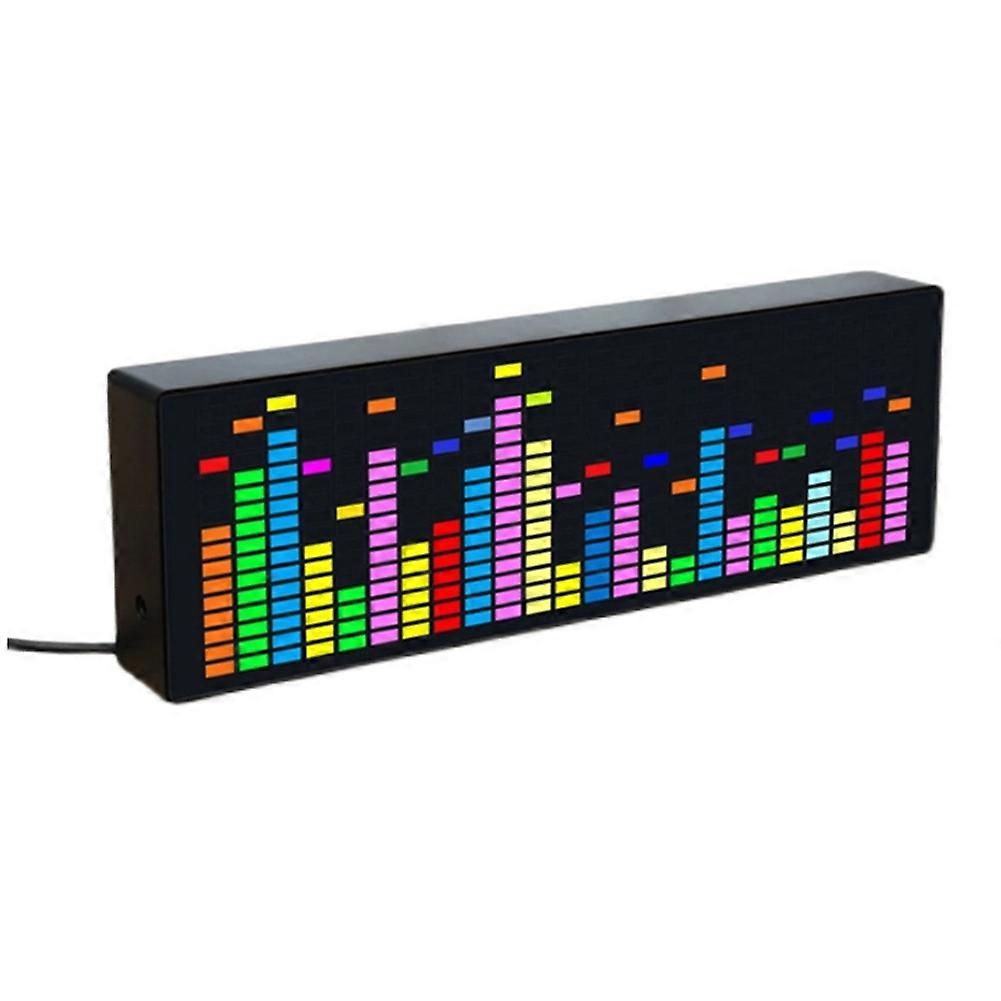 Color LED Music Spectrum Electronic Clock Rhythm Light 1624RGB Polar Atmosphere Lamp Level Indicator(Voice+Wire Control)
