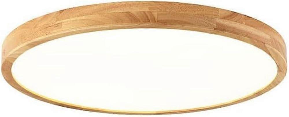 Dimmable LED Ceiling Light Round Wood Flush Mount 30cm High Colour Rendering LED