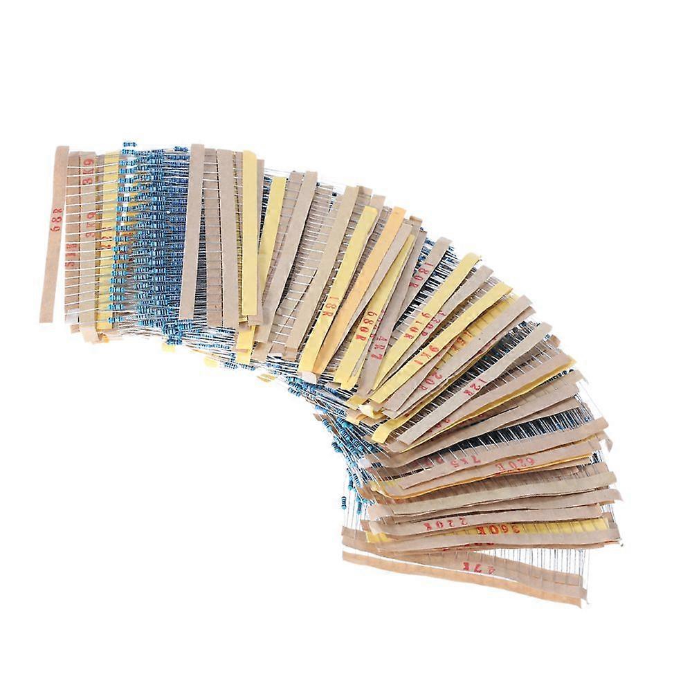 2000pcs 1/4W 100 Values 1 ohm to 1M ohm Metal Film Resistors Assortment Kit Electronic Components