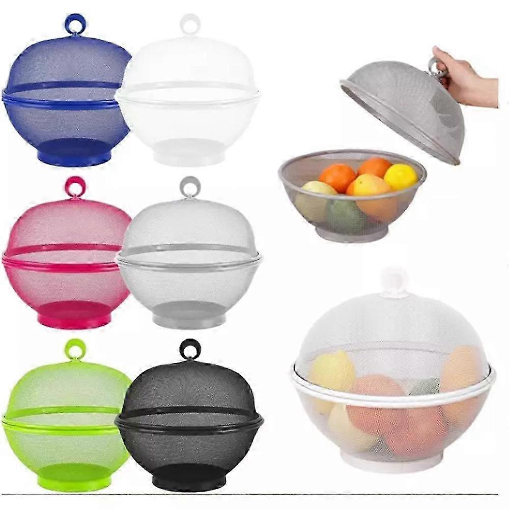 Fruit Fly Proof Fruit Bowl, Large Capacity Mesh Fruit Basket with Lid Cover