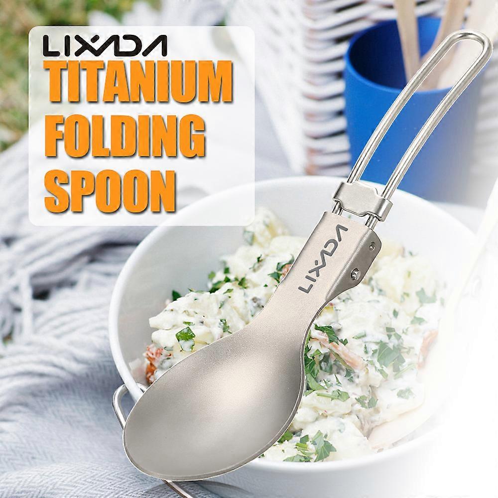 Folding Titanium Spoon 5.9in Lightweight Matte Finish 20g