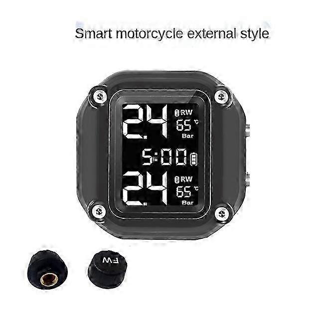 Motorcycle tire pressure monitor Two wheel TPMS external built-in w...