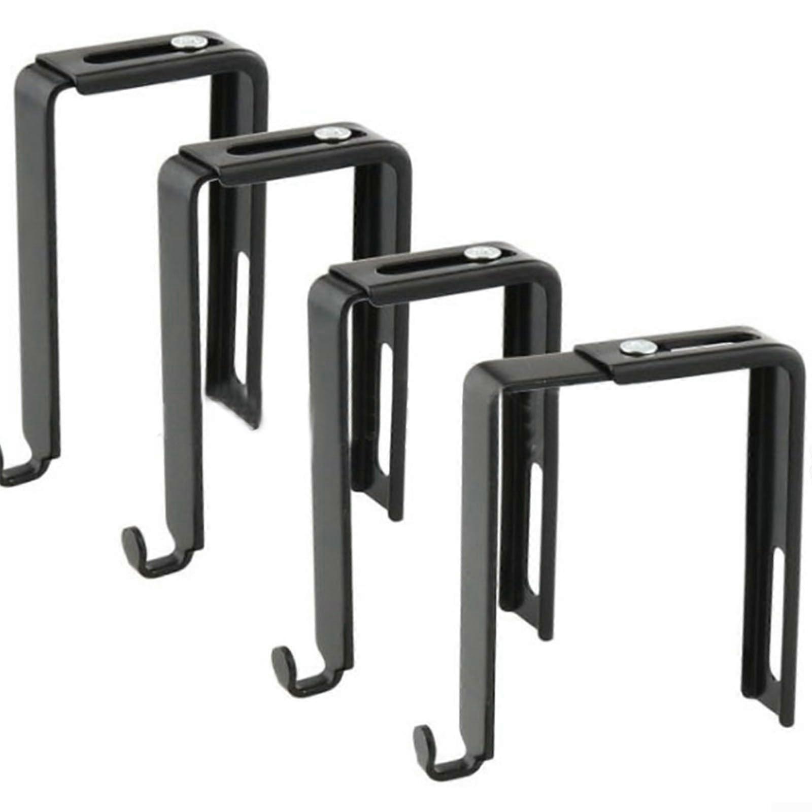 Adjustable Cabinet Hooks (Pack Of 4) For Towels And Accessories, Metal Construction, Easy Install, Fits Most Cabinets