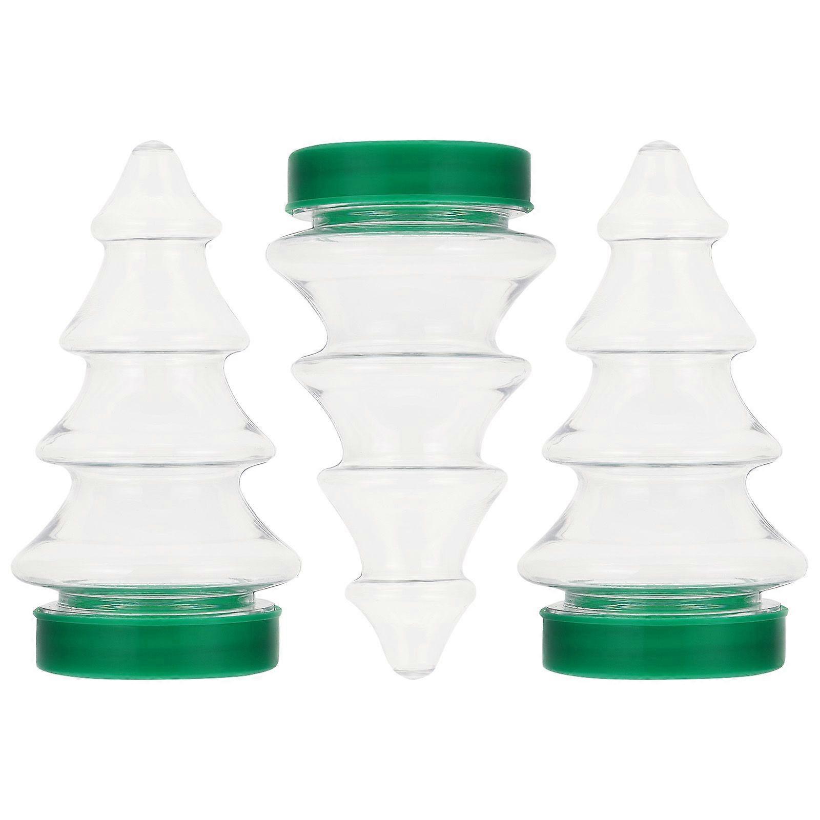 3Pcs Lovely Candy Bottles Christmas Tree Shaped Storage Wrapping Bottles