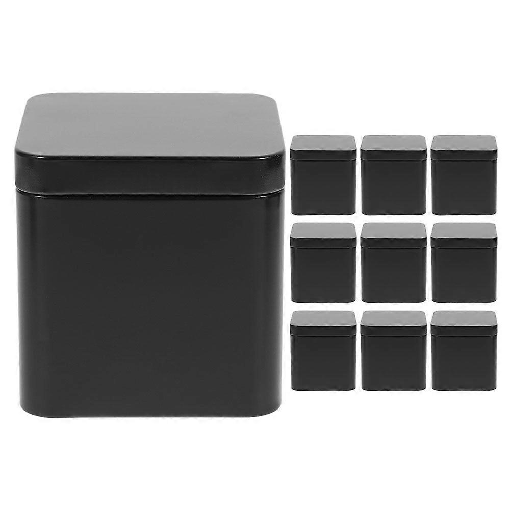 10pcs Metal Tin Square Tea Containers Portable Loose Leaf Tea Tin Box Empty Boxes