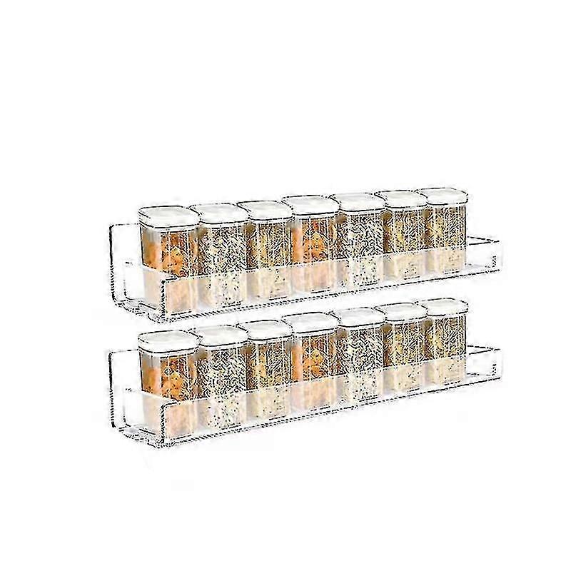 Wall-Mounted Acrylic Spice Rack Organizer, Hanging Storage Shelf for Kitchen