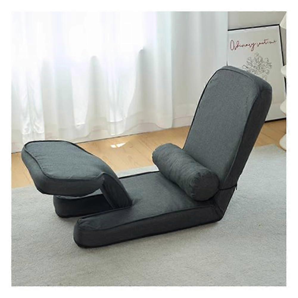Artiz Ergonomic Folding Recliner Chair Tatami Cushion Multi Speed Adjustment Resilience Foam Padding 158x48cm Grigio
