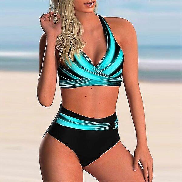 High-waisted women's bikini set, Sn8188, printed style