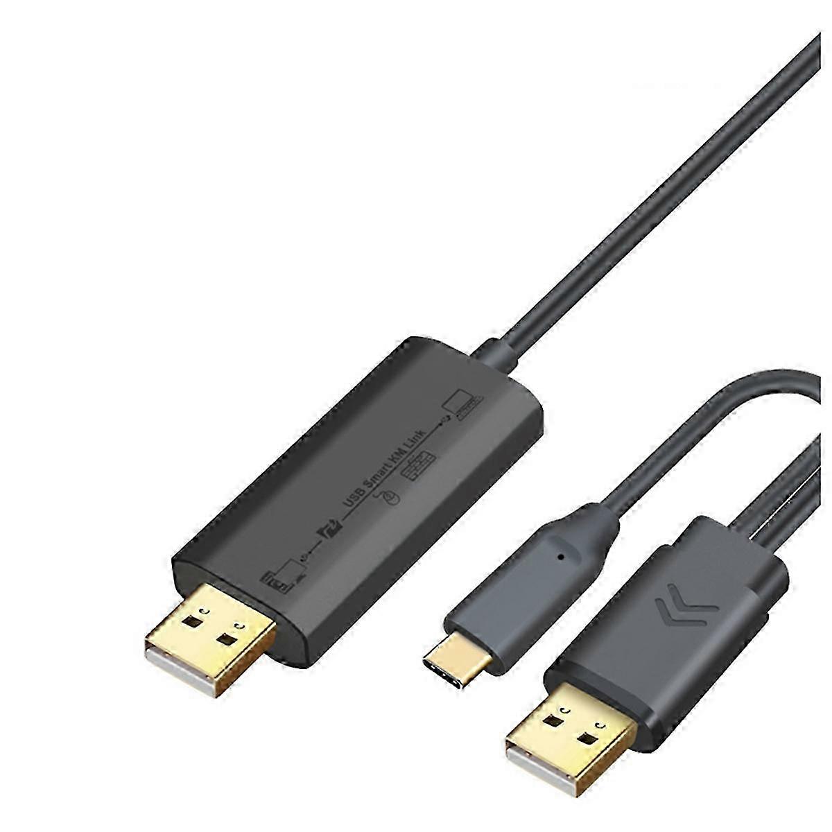 USB 2.0+Type-C PC to PC Data Transfer Cable Sync Files Share