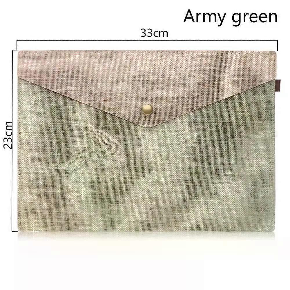 A4 A5 Simple Elegant Stationery Folder Document Bag Imitation linen Canvas Felt File Bag Portfolio Office Study Briefcase