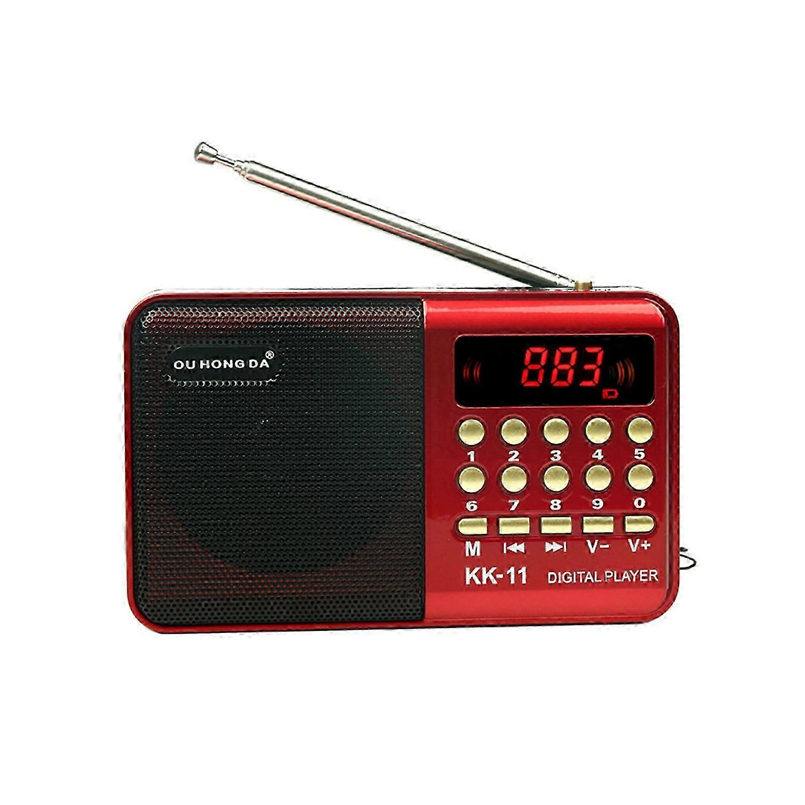 Digital Rechargeable Mini FM Radio with USB MP3 Player, SD Card Support, and Built-in Speaker for Portable Entertainment