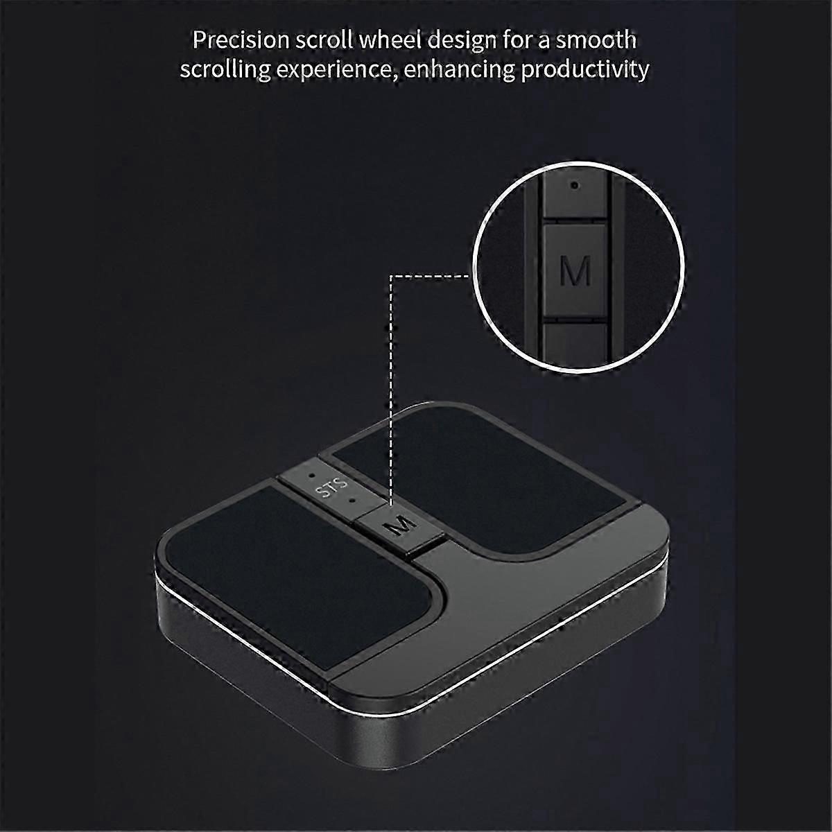 Mini Square Mouse Wireless Computer Mouse 3 Mode BT/2.4G/USB Mini Capacitive Mouse for PC Laptop No